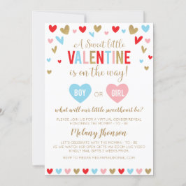 A Sweet little VALENTINE Gender Reveal Inbjudningar
