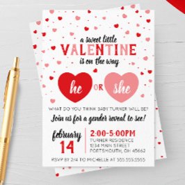 A Sweet LIttle Valentine Gender Reveal Party Inbjudningar