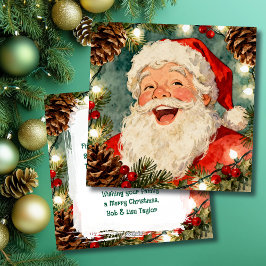 A Sweet Old-Fashioned Santa Claus and Holiday Poem Julkort