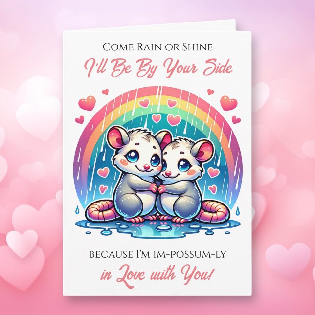 A Sweet Possum Themed Valentine's Day  Kort (Skapare uppladdad)