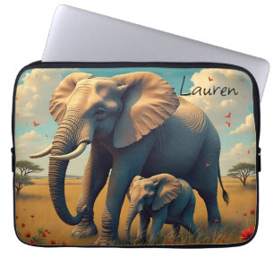 A Sweet Sentimental Mamma och Baby Elephant Laptop Fodral
