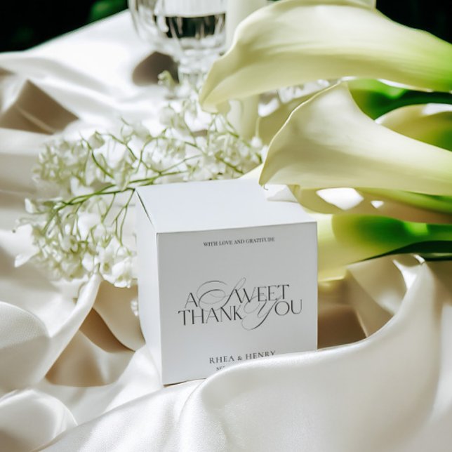 A Sweet Thank You Modern Wedding Favor Boxes Presentaskar (A Sweet Thank You Modern Wedding Favor Boxes)