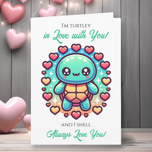 A Sweet Turtle Themed Valentine's Day  Kort (Skapare uppladdad)
