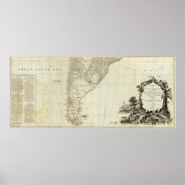 A Sydamerikas södra karta Poster (Framsidan)