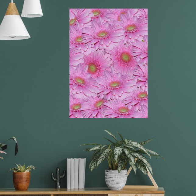 A Symphony of Rosa Gerberas Poster (Vardagsrum 1)