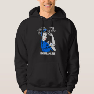 A T1D Typ 1 Diabetesmedvetande Typ 1-diabetes Hoodie