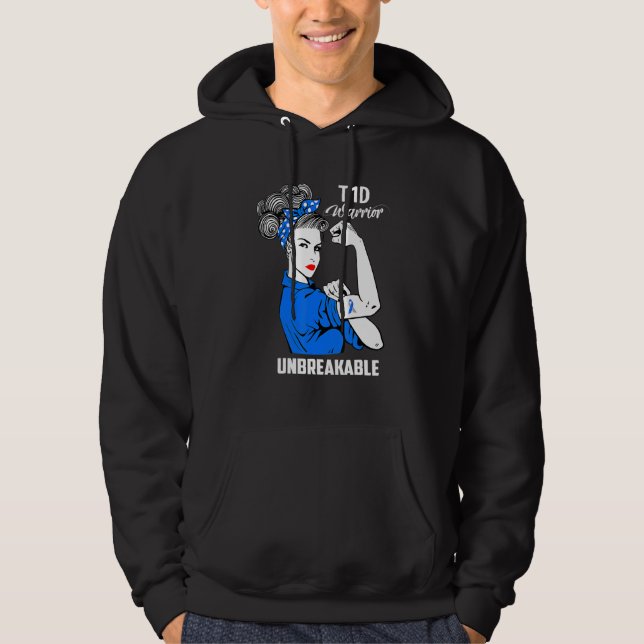 A T1D Typ 1 Diabetesmedvetande Typ 1-diabetes Hoodie (Framsida)
