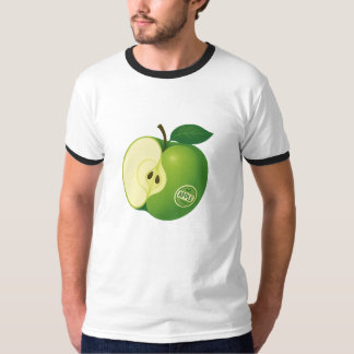 A T-shirt med illustration av ett äpple av grönt
