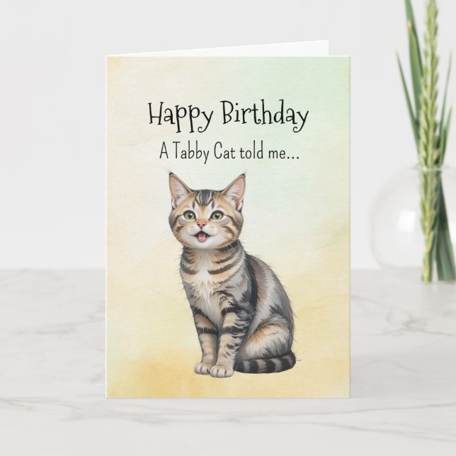 A Tabby katt Personality Birthday Animal Kort (Framsida)