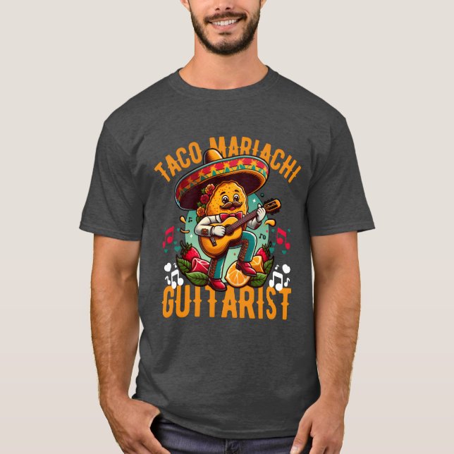 A taco playing the guitar in a mariachi band funny t shirt (Framsida)