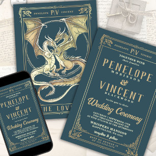A Tale of Dragon Kärlek Inbjudan till Tarot Wedd