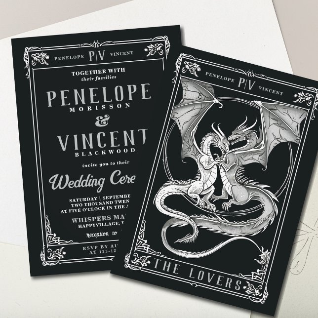A Tale of Dragon Kärlek | Inbjudan till Tarot Wedd (Skapare uppladdad)