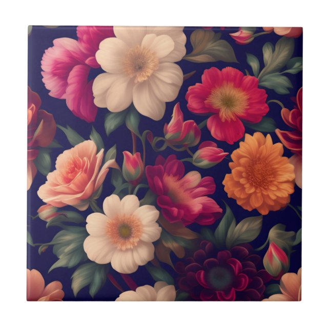 A tapet med ett blommönster kakelplatta (Framsidan)