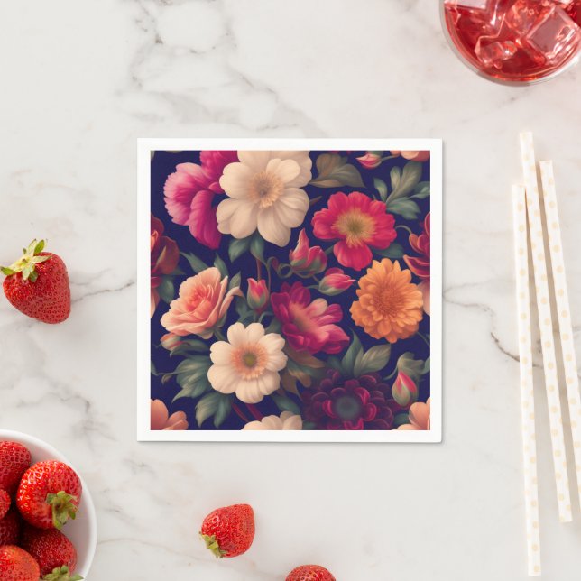 A tapet med ett blommönster pappersservett (Insitu)