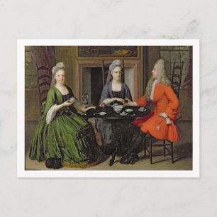 A Tea Party (olja på canvas) Vykort