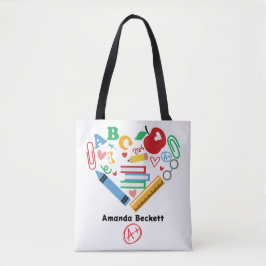 A+ Teacher School Supplies Tote Tygkasse