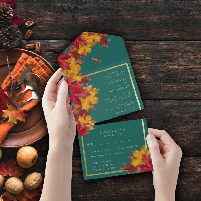 A Teal & Fall Fantasy Guld Rustic Reverie Bröllop (Skapare uppladdad)