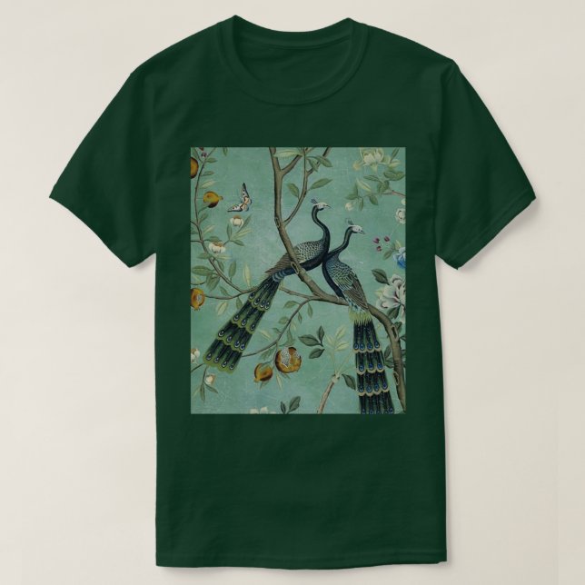 A Teal of Two Birds Chinoiserie Graphic T Shirt (Design framsida)