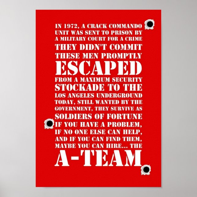 A-Team Intro Inspired Retro TV Poster (Framsidan)