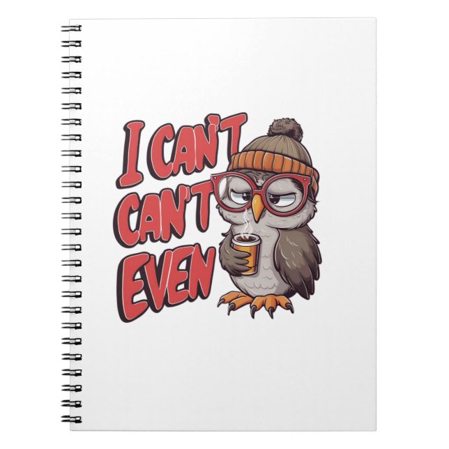 A tecknad uggla med ett kärl och stora glasögon anteckningsbok (Framsidan)