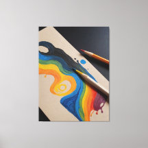 a teckning i en regnbågsvåg med två färgader