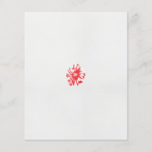 a teckning i en röd blomma på vit bakgrund flygblad