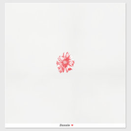 a teckning i en röd blomma på vit bakgrund klistermärken