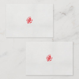 a teckning i en röd blomma på vit bakgrund placeringskort