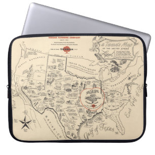 A Texan's Karta of the United Stater (of Texas) Laptop Fodral