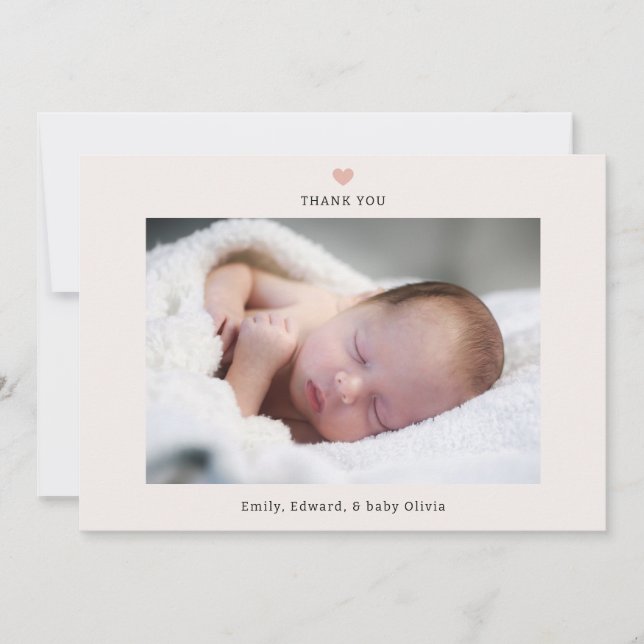 A Thankful Heart Baby Shower Photo Tack Kort (Framsida)