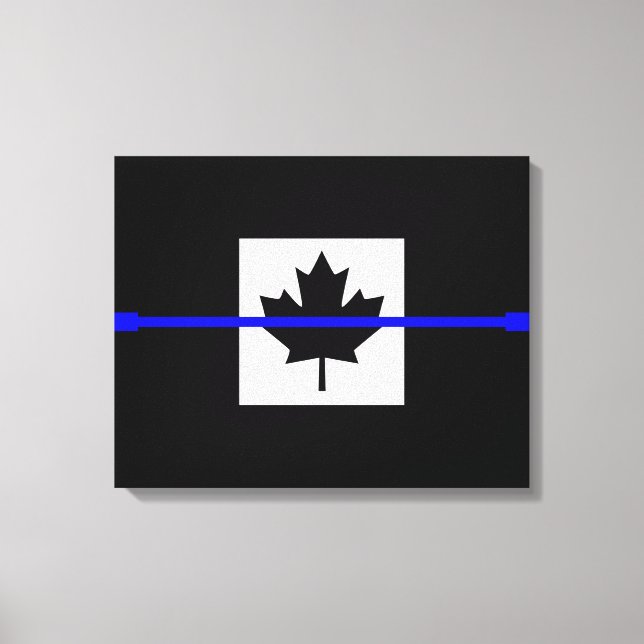 A Thin Blue Line Canadian Flagga Canvastryck (Framsida)