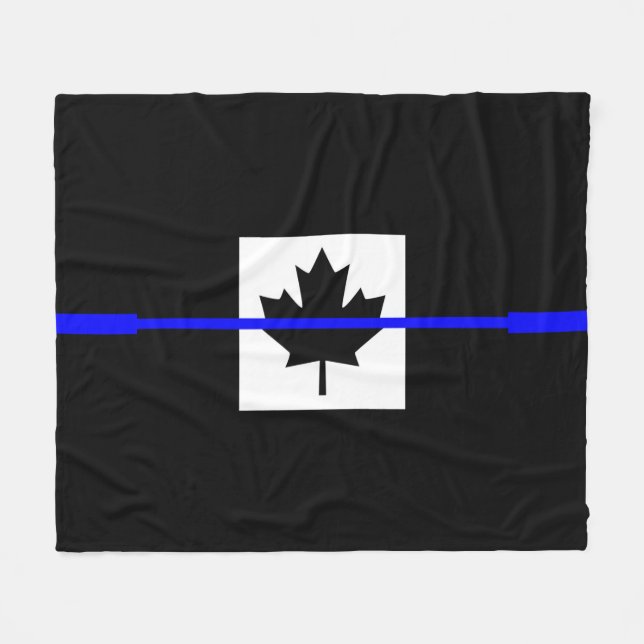 A Thin Blue Line Canadian Flagga Fleecefilt (Framsidan (Horisontell))