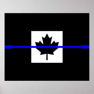 A Thin Blue Line Canadian Flagga Poster