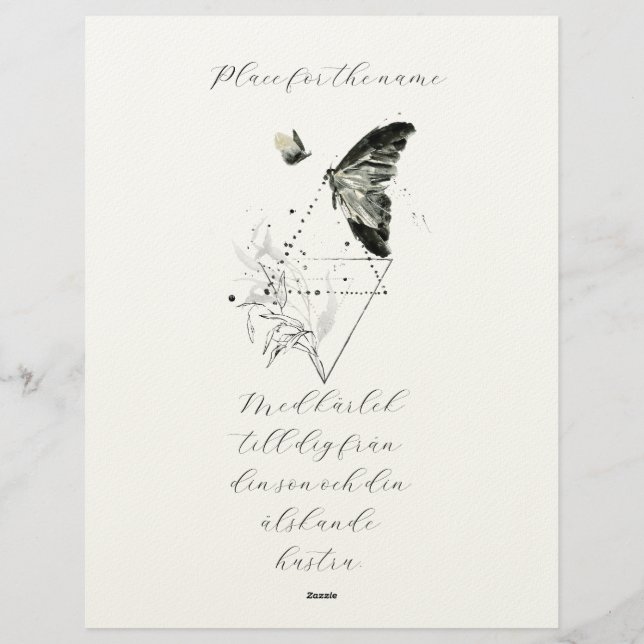 A thoughtfully designed sympathy card brevhuvud (Baksida)