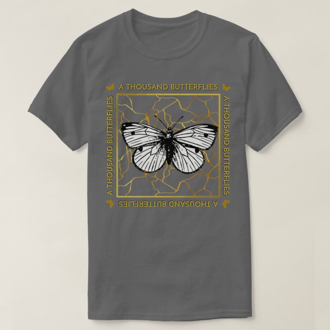 A Thousand Butterflies Gold Kintsugi T Shirt (Design framsida)