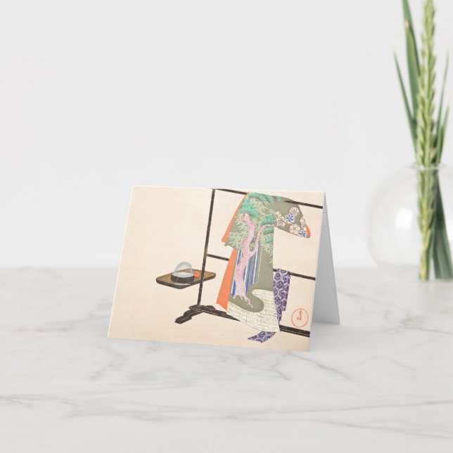  "A Thousand Grasses 4“ Kamisaka Sekka Ukiyo-E   Kort (Framsida)