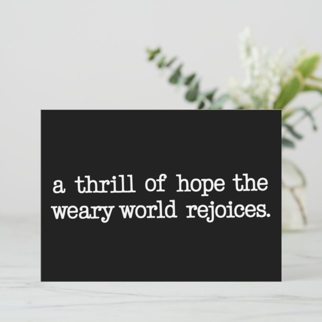 A Thrill Of Hope The Weary World Rejoices Christ Julkort (Stående Fram)