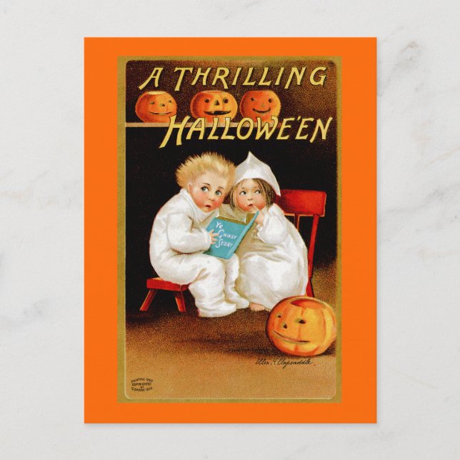 " A Thrilling Halloween" Vykort (Framsida)