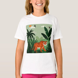 A tiger in a tropical  forest  t shirt