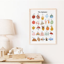A till Z Alphabet Kids Nursery Education Poster