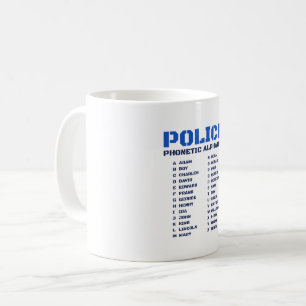 A till Z Alphabet Police Phonetic Dictionary Kaffemugg