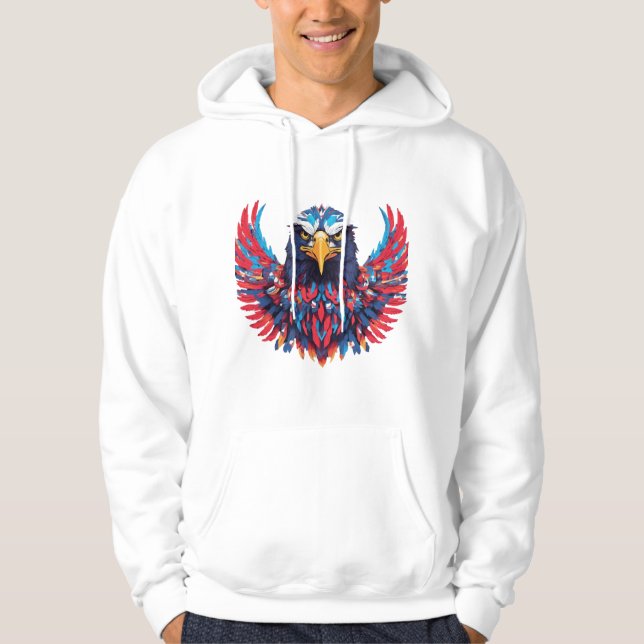 A TILL Z med amerikansk örn med patriotisk symbol Hoodie (Framsida)