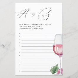 A till Z Vino före Vows Möhippa Game