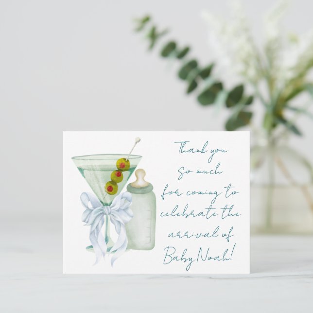 A Tini Baby Boy Thank You Post Card Vykort (Stående Fram)