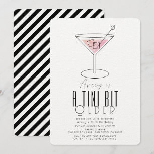 A Tini Bit äldre Modern Rosa Martini Birthday Inbjudningar