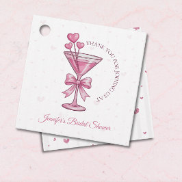 A Tini Bit Engaged Pink Martini Bridal Shower Gåvor Etiketter