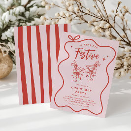 A Tini Bit Festive Roligt Doodle jul Party Inbjudningar