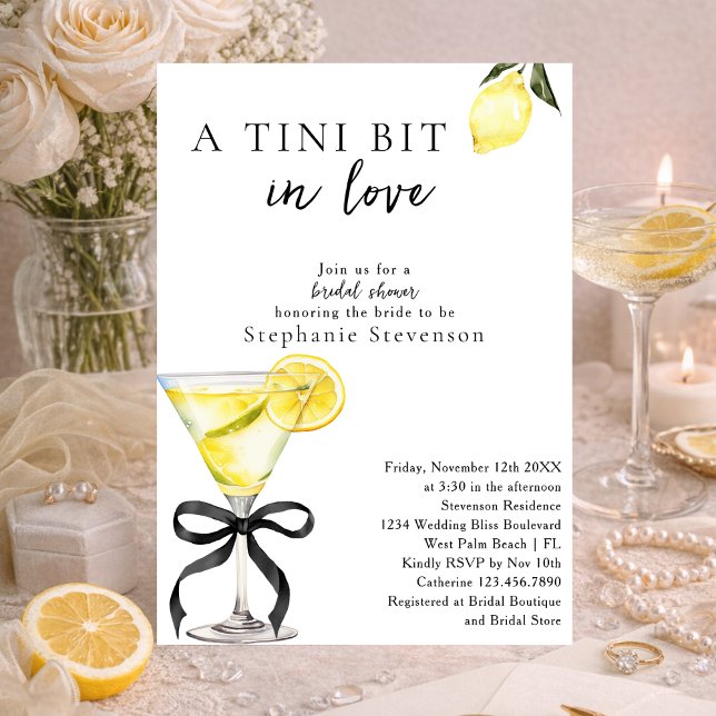 A Tini Bit In Love Lemon Martini Bridal Shower Inbjudningar (Skapare uppladdad)