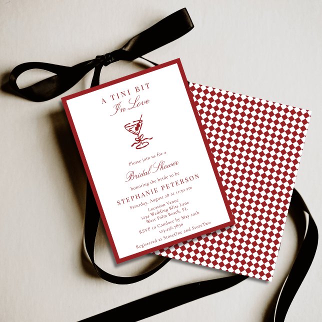 A Tini Bit In Love Old Money Martini Bridal Shower Inbjudningar (Skapare uppladdad)