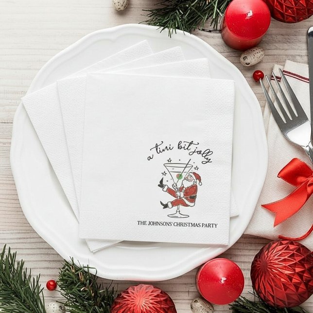 A Tini Bit Jolly Santa Claus Whimsical Themed Pappersservett (A Tini Bit Jolly Santa Claus Whimsical Themed Napkins)